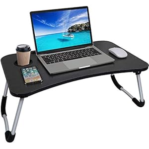 Laptop-Bed-TablePortable-Lap-DeskNotebook-Stand-Reading-HolderNotebook-Table-Dorm-Desk-with-Foldable-Legs-Cup-Slotfor-Eating-BreakfastReadingWatching-Movie-on-BedSofa-Black Laptop Bed Table,Portable Lap Desk,Notebook Stand Reading Holder,Notebook Table Dorm Desk with Foldable Legs & Cup Slot…