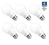 Hyperikon A19 Dimmable LED Light Bulb, 9W (60W Equivalent), ENERGY STAR Qualified, 2700K (Warm White), CRI90+, 800 Lumens, Medium Screw Base (E26), UL-Listed, Standard Light Bulb (6 Pack)