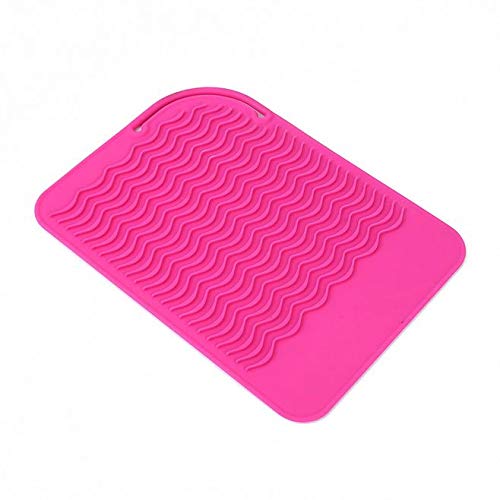 NX Heat Resistant Silicone Travel Mat for Curling Irons,Flat Irons Hair Straightener, Curling Wand, Makeup 9.0″ x 6.5″ (Mat, Pink)