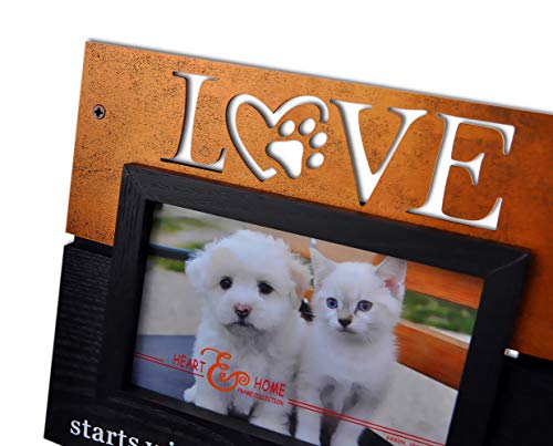 image for Spiretro 4 x 6 inch Memorial Pet Dog Cat Wood Picture Frame Plexiglass