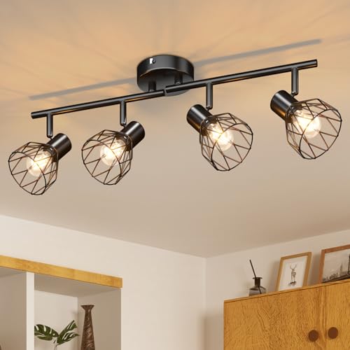 Kimjo LED Deckenleuchte 4 Flammig, E14 Deckenlampe Wohnzimmer Lampe Küche