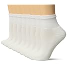 Hanes Women's Comfortblend Cushioned Ankle 6-Pack (+2 Bonus), White, 5-9