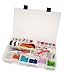 Darice Semi-Clear Plastic Storage Box – Moveable Dividers Create 4 to 24 Compartments – Great for Beads, Makeup, Sewing, Supplies - Stackable and Easy to Store – Securely Snaps Shut, 14”x8. 5”x1.875”