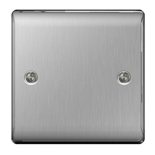 BG Nexus NBS Range Brushed Steel Switches & Sockets - Full Range of Matching Items (1 Gang Blank Plate)