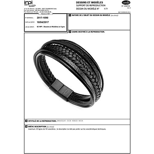 murtoo Mens Leather Bracelet with Clasp Cowhide Multi-Layer Braided Leather Mens Bracelet