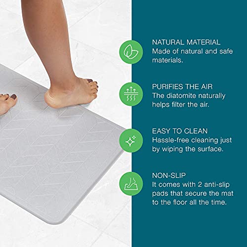malu Diatomaceous Earth Bath Mat FastDrying WaterAbsorbent Stone Wide 15.4 X 23.6 inches Non