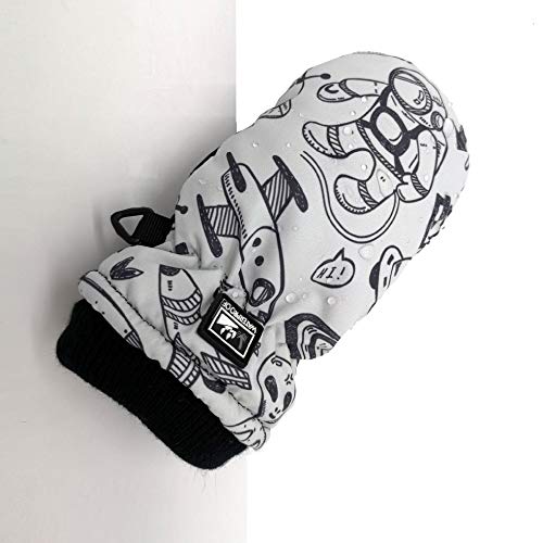 Highcamp Winter Waterproof Ski Snow Mittens for Infants Toddler Kids Boys Girls (Space, 0-2 Years)