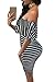 Astylish Womens Brief Off Shoulder Striped Bodycon Casual Ruffles Mini Dress Small Black