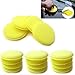 4 inch Dia Round Shaped Waxing Polish Sponge Wax Applicator Pads, Yellow (Pack of 24)