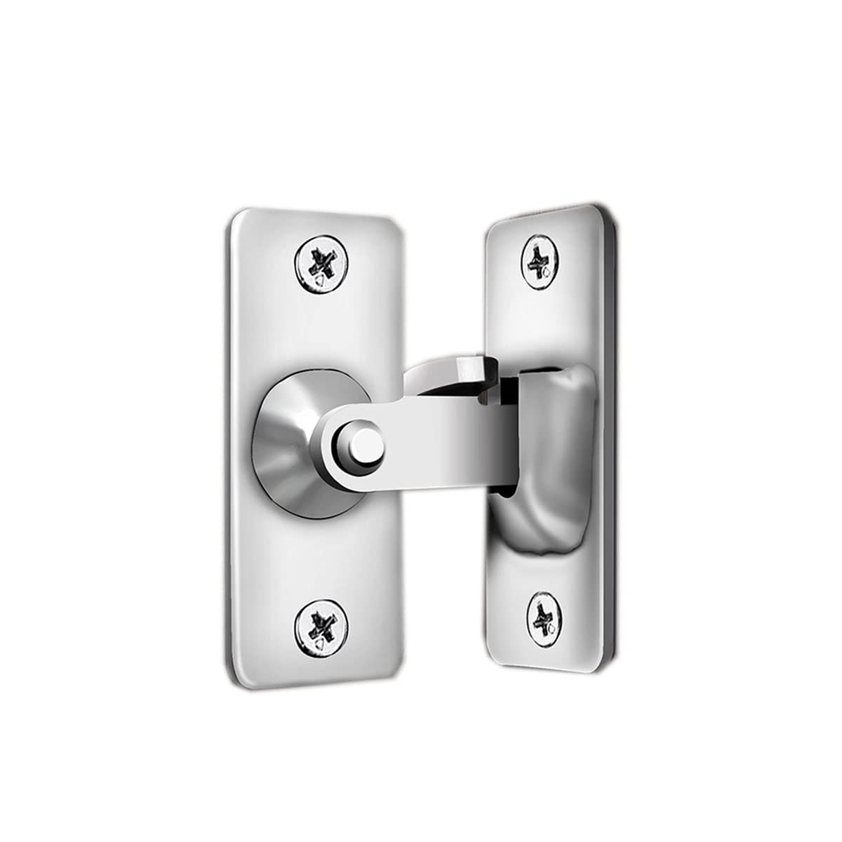 Unifizz 304 Stainless Steel 90 Degree Right Angle Door Lock Buckle Bolt Lock Cam Latch, Door and Window Sliding Lock Anti-Theft Buckle Door Lock, Small Brushed 1pcs