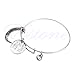 FunnyDay 1PC New Charm Alloy Expandable Wire Bangle Bracelet Crescent Adjustable Pendant Jewelry for Friends&Family (Silver)