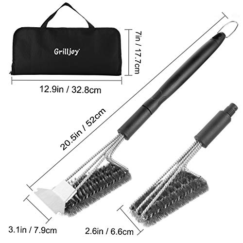 grilljoy Grill Brush and Scraper - Extra Replacement Head - 20.5" Safe Wire Bristles Stainless Steel Barbecue Cleaning Brush for Weber Gas/Charcoal Grilling Grates- Perfect BBQ Cleaner Accessories. - Thumbnail 3