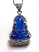 yigedan Vintage Green Jade Buddha Pendant 925 Silver Chain Necklace
