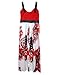 AMZ PLUS Womens Sleeveless Sling Print Long Swing Dress Red 3XL