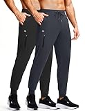 GGJ Men's Athletic Joggers with Zipper Pockets
