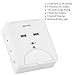 Bestten Wall Mount Surge Protector with 2.1A Dual USB Charging Ports, 6 AC Outlet Plugs and Dual Cell Phone Holders, Wall Charger for iPhone, iPad, Samsung and Other, 15A/1875W Rated Power