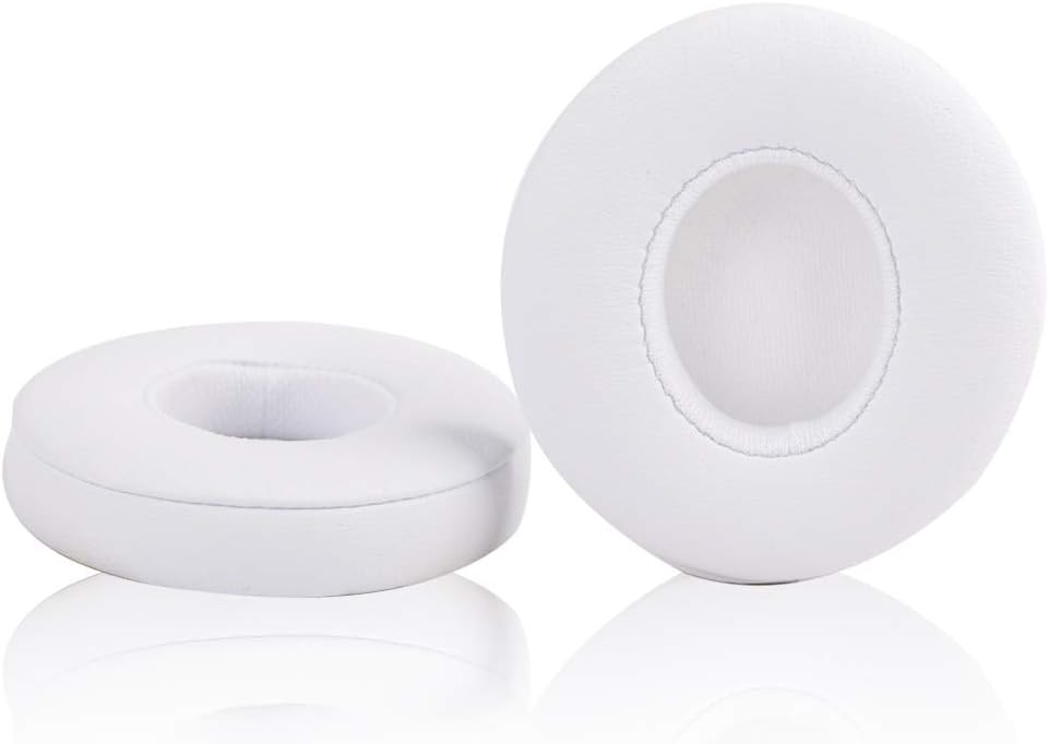Replacement Ear Pads Cushion for Solo 2 Wireless Earpads Earbuds for Beats Solo 3 Wireless Headset Case Ultra-soft Protein Skin (White)