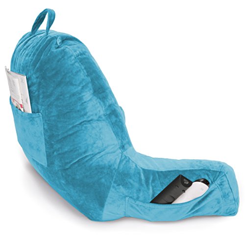 Carolina Blue COVER ONLY - For the Husband Pillow - Bedrest Cover Set - Support Bed Backrest Covers , Micro Plush Cover Including Detachable Neck Roll Pillow Cover