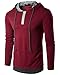 Guoji Men's Casual Slim Fit Long Sleeve T-Shirt with Hooded/Hoodies Tops (B27-Winered Small)