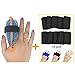 BodyMoves Finger Hot and Cold Ice Pack Plus Adult Finger Brace Splint Sleeve Thumb Support Protector Cushion Pressure Safe Elastic Breathable Stabilizers (Midnight Black)