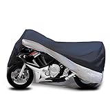 Motorcycle Cover Fits Motors up to 104 inch Long - Waterproof & Aluminum Lock Holes & Buckle - Protect Bikes Against Harsh Weather - Lightweight - Easy to Use - BONUS Carry Bag