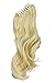 Claw Ponytail Extension Short Curly Wave 145G Thick Jaw Ponytails Pony Tail Hairpiece Clip in Hair Extensions Real Natural as Human Synthetic Fibre for Women 18 inch bleach blonde