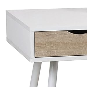 Eurosilla UCLA - Scrivania, 110 x 50 x 75 cm, Colore: Bianco e Quercia