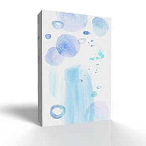 Canvas Wall Art - Watercolor Abstract Color Block Line Draw - Modern Home Art Stretched and Framed Ready to Hang - 12x18 inches