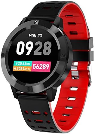 Smart Bluetooth Watch,Waterproof Bracelet with Real-time Reminder Blood Pressure Monitor Heart Rate Monitor Sleep Monitor Step Calorie Counter for iPhone X IOS Women Men(Red)Boens