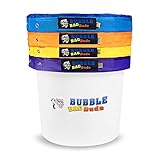 BUBBLEBAGDUDE Bubble Bags 5 Gallon 4 Bag Set Herbal Ice Essence Extraction Bag Kit with 10 x 10" (25 Micron) Pressing Screen and Storage Bag