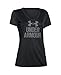 Under Armour Women's Tech Branded V-Neck, Black (001)/Graphite, Medium
