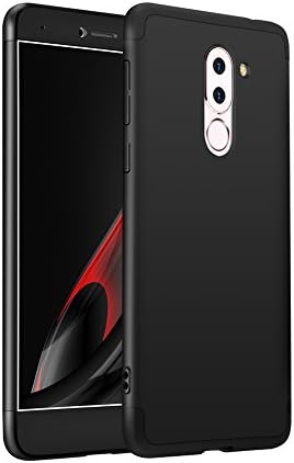 Runchuan Huawei Honor 6X Case PC 3 In 1 Thin Slim Hard Shell + Screen Protective Film 360 Degrees Comprehensive Protection Bumper Shock Absorption (Huawei Honor 6X, Black)
