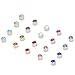 Stainless Steel Magnetic Clip On 5mm Stud Earrings Unisex Colored Crystal 10 Pair Set, By Regetta Jewelry