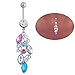coromose 1PC Mixed Color Rhinestone Jewelry Navel Body Piercing Belly Button Rings