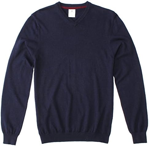 CANALSIDE Solid V Neck Sweater for Men Wool Cotton Knit Japan Quality