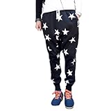 CNSELL Men's Star Printing Hip Hop Sweat Pants Harem Dance Jogger