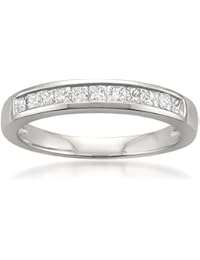 Platinum Princess-Cut Diamond Bridal Wedding Band Ring (1/2 cttw, H-I, VS2-SI1)