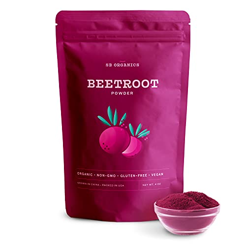 Sun Bay Organics Superfood Beetroot Powder with Fibers, Vitamins and Minerals – USDA Organic Non-GMO – 4 oz.