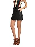 OEUVRE Women's Sexy High Waist PU Leather Mini Skirt With Pocket