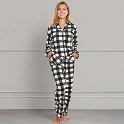 Angelina Women's Pajama Set Cozy Fleece with Notch