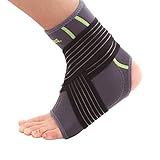 SENTEQ TPR Gel Ankle Brace. Medical Grade & FDA Approved. Ankle Stabilization Sleeve with Strap and Heel Compression Wrap with Gel Padding Provides Support for Joints and Muscles. SQ2-N003 XL