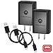 [2 Pack] Motorola TurboPower 15+ QC3.0 wall Chargers w/ micro USB data cables for Moto G5 Plus, G5S, G5S Plus, G6 Play, E5 Plus/E5 Supra (Retail Box)