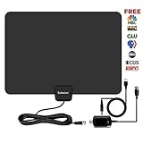Sobetter HDTV Antenna - Digital HD TV Antenna 50-80 Miles Range Compatible 4K 1080P Free TV Channels Powerful Detachable Amplifier Signal Booster-Longer Coax Cable