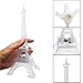 9 Inch Light Up Acrylic LED Eiffel Tower Souvenir w/ Build in Multicolor LED Lights. Battery Included | Centerpiece Decor