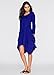 WearLove Women Asymmetrical Loose Long Sleeve Pockets Tunic Shirt Dress Blue L
