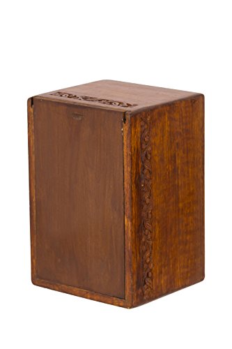 Enshrined Memorials Cremation Urn for Funeral by Hephaestus Series Large Human Adult Handcrafted Solid Wood Quality Affordable Ashes in Velvet Bag Engraving Design
