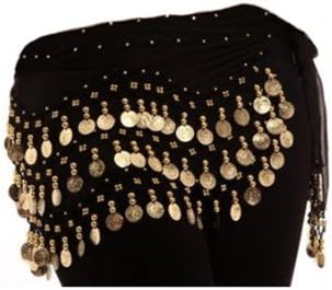 Royal Blue Belly Dance Wrap Hip Scarf Belt With Gold Coins