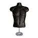 Male Mannequin Torso, Dress Form Hollow Back Body or Tshirt Display, w/Economic Plastic Stand for Counter or Hanging by EZ-Mannequins Temporal Photos or Design, Easy to Assemble and Store, S-M Sizes.