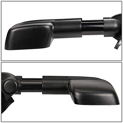 For Ford F150 F250 Pair of Black Textured Telescoping Manual Extenable Side Towing Mirrors