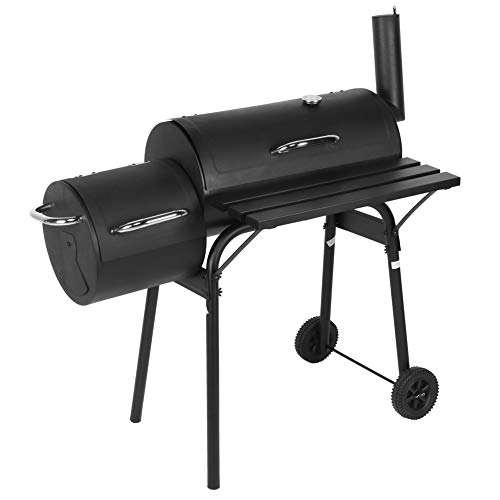 Holzkohle Grillwagen, Holzkohlegrillwagen, Holzkohlegrill, Grillkamin, Barbecue Grill mit Deckel, Dual-Scale-Thermometer… – Bild 8